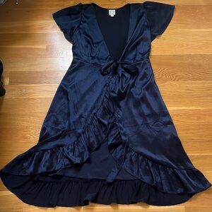 Navy Blue Wrap Dress